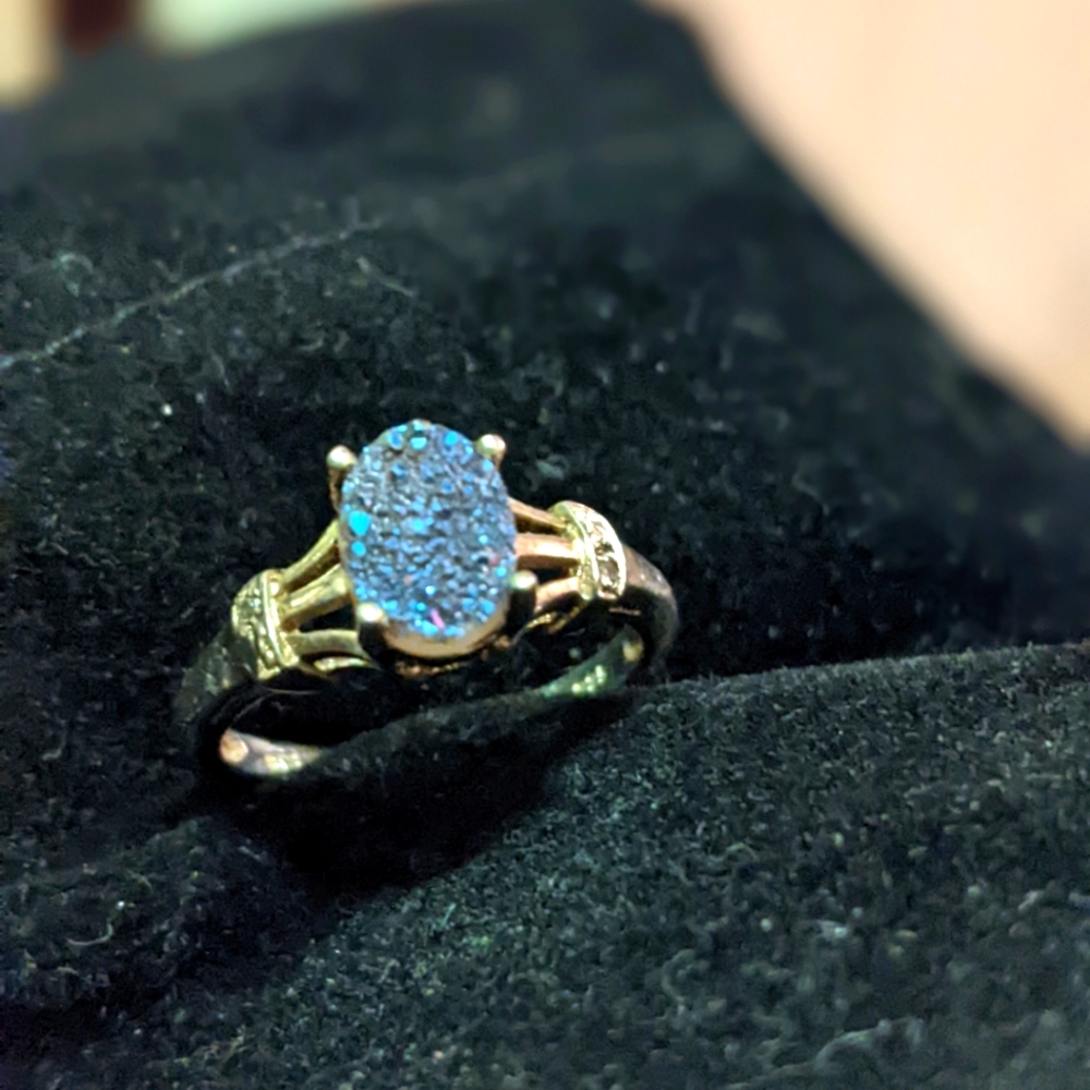 Chuck Clemency Purple Druzy Sterling Silver Ring